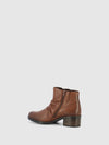 Brown Zip Up Ankle Boots